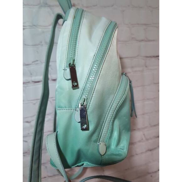 Kate Spade Karissa Backpack Purse Pre-owned Mint Green Ombre Nylon - Picture 4 of 15